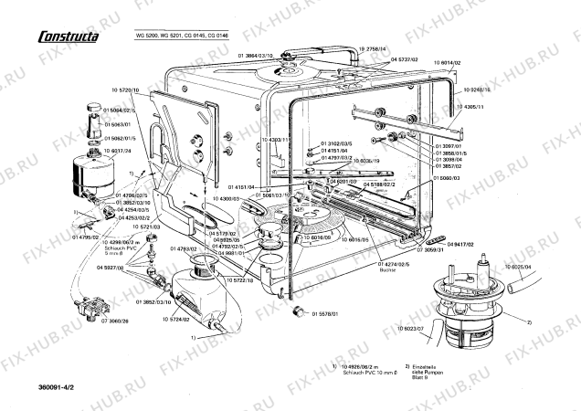 Взрыв-схема посудомоечной машины Constructa CG0146 CG0145 - Схема узла 02