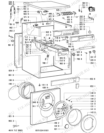 Схема №2 AWM 256/1/WS-NORDIC с изображением Обшивка для стиральной машины Whirlpool 481245219496