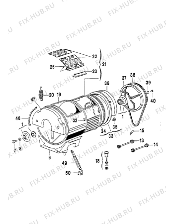 Взрыв-схема стиральной машины Electrolux EW1100T - Схема узла Tub and drum