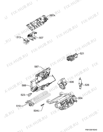 Взрыв-схема стиральной машины Zanussi ZWQ61014C - Схема узла Electrical equipment 268