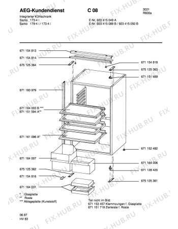 Взрыв-схема холодильника Aeg S179-4 I - Схема узла Housing 001