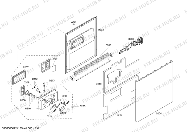 Взрыв-схема посудомоечной машины Kenmore 63017303404 Kenmore Elite - Схема узла 02