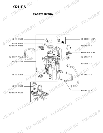 Взрыв-схема кофеварки (кофемашины) Krups EA892110/70A - Схема узла MP005809.0P3