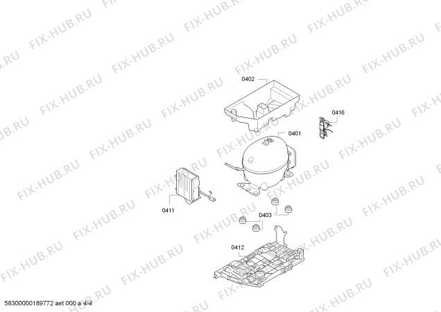 Взрыв-схема холодильника Siemens KI51FAD40 - Схема узла 04
