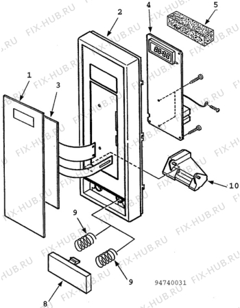 Взрыв-схема микроволновой печи Electrolux NF3062 - Схема узла H40 Panel, users manual  D