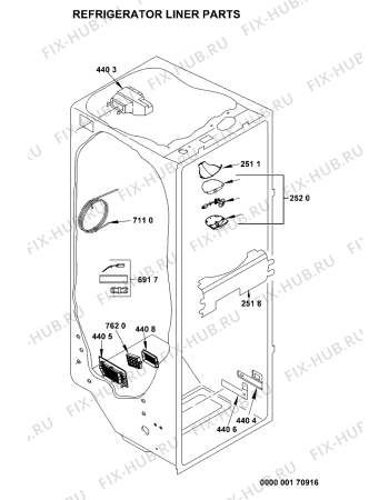 Взрыв-схема холодильника Whirlpool 20RBD4APT (F090556) - Схема узла