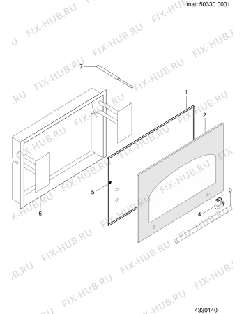 Схема №1 PMOFAWH (F035262) с изображением Дверь (стекло) духовки для электропечи Indesit C00117973