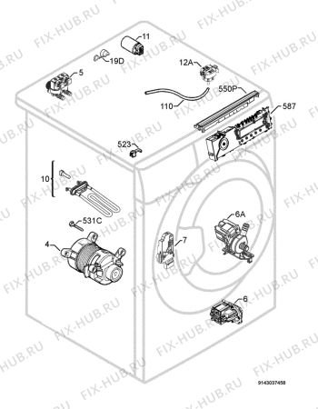 Взрыв-схема стиральной машины Electrolux EWN14780S - Схема узла Electrical equipment 268