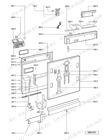 Схема №2 ADG 7964/1 с изображением Микромодуль для посудомоечной машины Whirlpool 481221479087