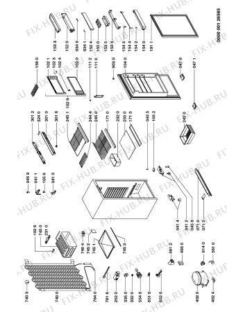 Схема №1 RF 2301/G с изображением Заглушка для холодильной камеры Whirlpool 481946288026