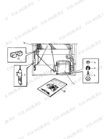 Взрыв-схема холодильника Electrolux GSE2100 - Схема узла Cooling system 017