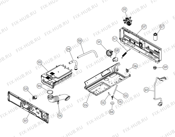 Взрыв-схема стиральной машины Gorenje W6122 CE   -White #2046122200 (900003124, WM25.2) - Схема узла 05