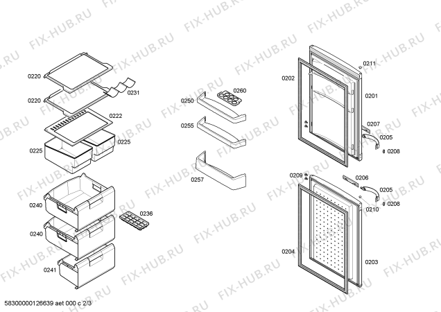 Схема №3 KGVMI3U6 KD1411S с изображением Дверь для холодильной камеры Bosch 00244541