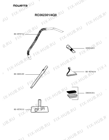 Схема №2 RO362301/4Q0 с изображением Крышечка для пылесоса Rowenta RS-RT9734