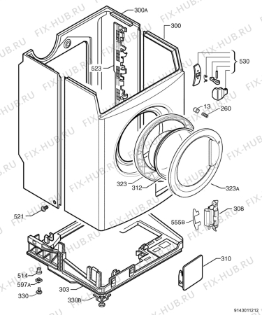 Взрыв-схема стиральной машины Zanussi F832 - Схема узла Housing 001