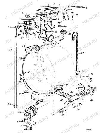 Взрыв-схема стиральной машины Zanker 470T - Схема узла Water system