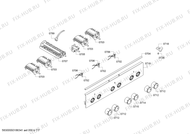 Взрыв-схема плиты (духовки) Bosch HSR421127V - Схема узла 07