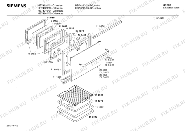 Схема №4 HB74240FF с изображением Инструкция по эксплуатации для духового шкафа Siemens 00514786