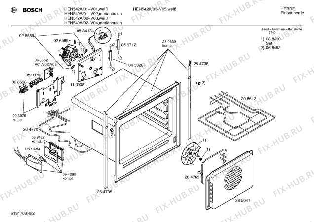 Схема №6 HEN542A с изображением Переключатель для плиты (духовки) Bosch 00068965