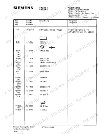 Схема №49 FM619K4 с изображением Сервисная инструкция для видеоэлектроники Siemens 00535311