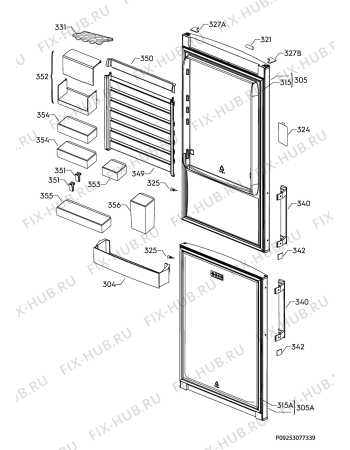 Взрыв-схема холодильника Electrolux EN3791MKX - Схема узла Door