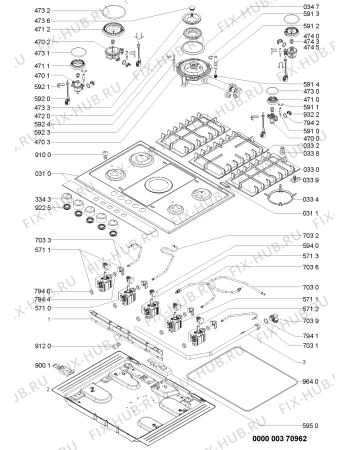 Схема №1 KHPS7550 (F091749) с изображением Руководство для плиты (духовки) Indesit C00351755