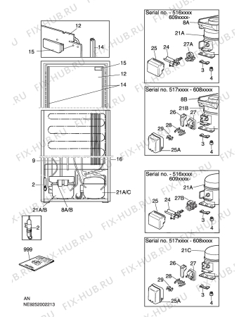 Взрыв-схема холодильника Rosenlew RJP3543 - Схема узла C10 Cold, users manual