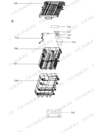 Взрыв-схема посудомоечной машины Whirlpool ADG 925 - Схема узла