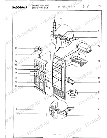 Схема №16 IK323028 с изображением Планка для холодильной камеры Bosch 00293723