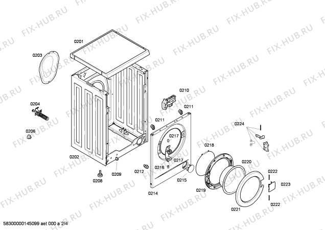 Взрыв-схема стиральной машины Bosch WAA20262PL - Схема узла 02