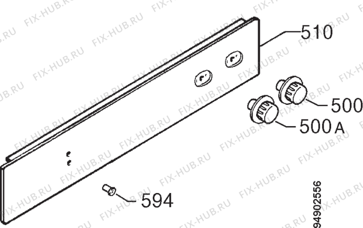 Взрыв-схема плиты (духовки) Zanussi ZBN722W - Схема узла Command panel 037