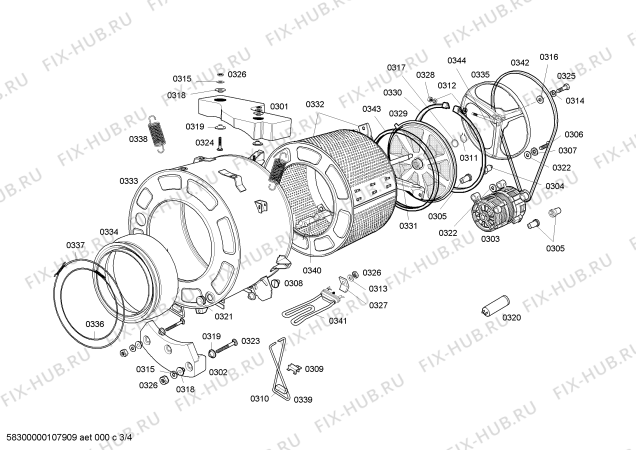 Схема №4 LFA106N30L EVOLUTION PLUS с изображением Мотор для стиральной машины Bosch 00142325