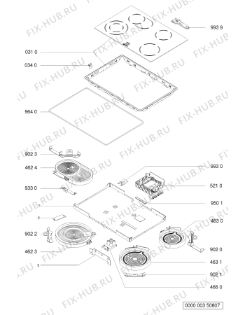 Схема №1 EKAH 3460 IN с изображением Затычка для духового шкафа Whirlpool 481944239163