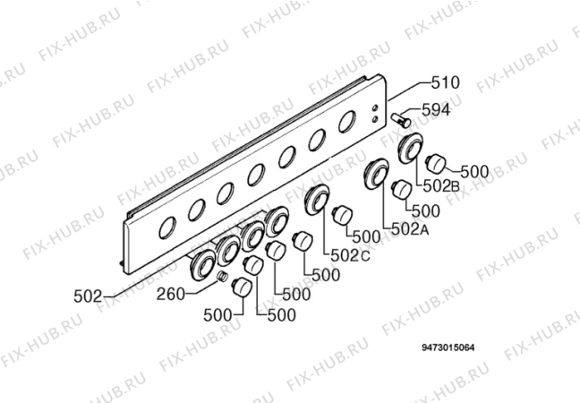 Взрыв-схема плиты (духовки) Zanussi ZCM64DCX - Схема узла Command panel 037