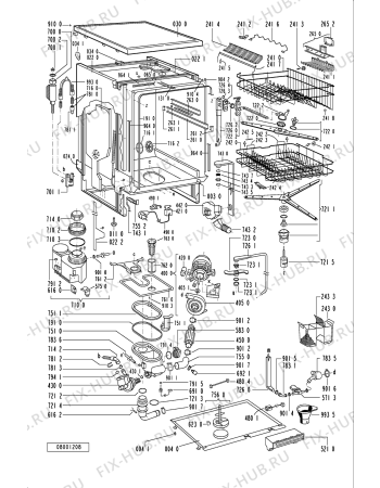 Схема №2 GSF 7496 TW-WS с изображением Панель для электропосудомоечной машины Whirlpool 481245370502