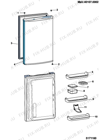 Схема №3 TFAA1G (F069498) с изображением Дверь для холодильной камеры Indesit C00279154