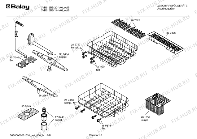 Схема №6 3VN610BB с изображением Краткая инструкция для посудомойки Bosch 00588749
