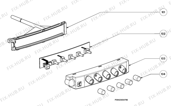 Взрыв-схема вытяжки Aeg Electrolux DD8692-M - Схема узла Section 2