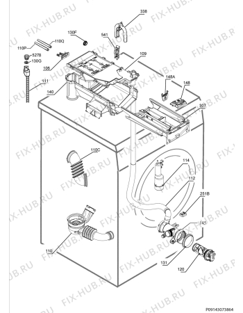 Взрыв-схема стиральной машины Electrolux EWF1486HGW - Схема узла Hydraulic System 272