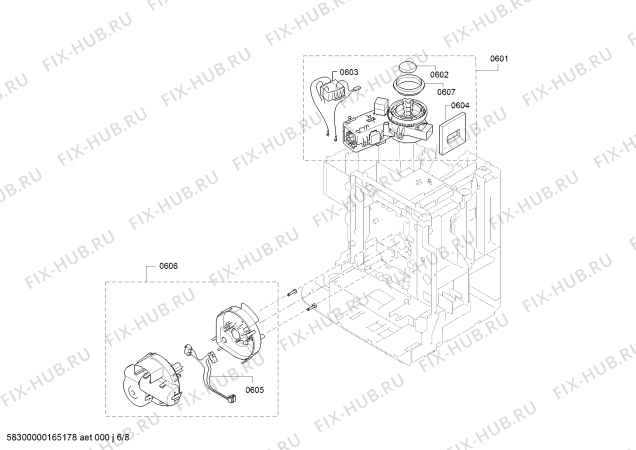 Схема №8 TCC78K751B с изображением Переключатель для электрокофемашины Bosch 00659866