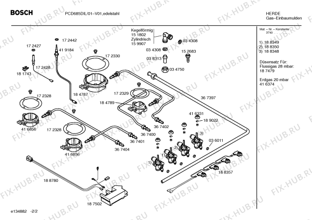 Взрыв-схема плиты (духовки) Bosch PCD685DIL Bosch - Схема узла 02