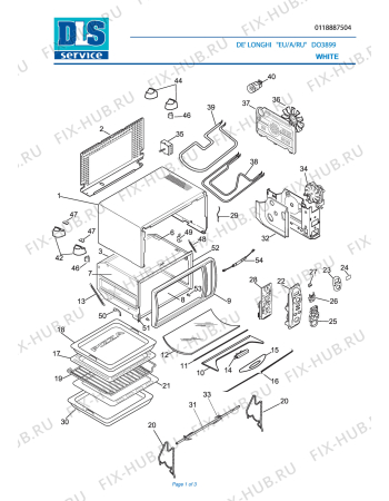 Схема №1 DO 3899 с изображением Фиксатор для плиты (духовки) DELONGHI 7118101800