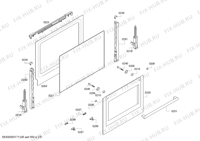 Взрыв-схема плиты (духовки) Siemens HB23AB551W H.SE.NP.L3D.IN.GLASS.S5a.X.E0_C/// - Схема узла 02