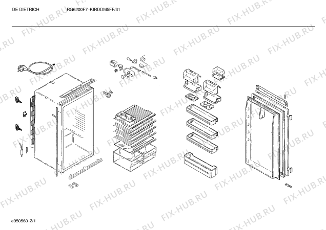 Схема №2 KIRDDN3FF RG6200E70 с изображением Внутренняя дверь для холодильника Bosch 00204035