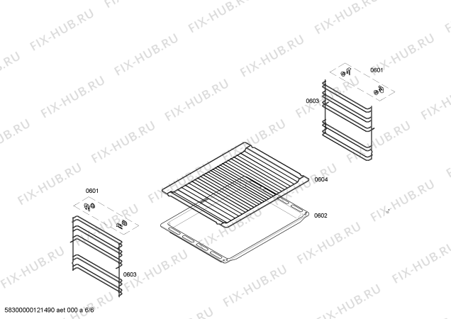 Взрыв-схема плиты (духовки) Bosch HEN200453 - Схема узла 06