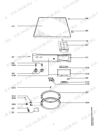 Взрыв-схема стиральной машины Aeg LAVW1070-W - Схема узла Command panel 037