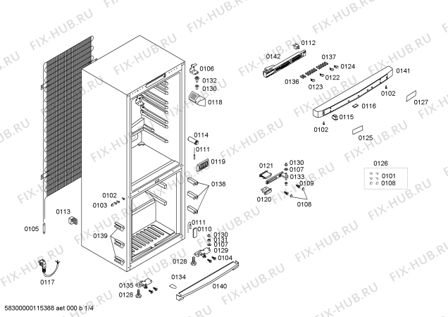 Схема №4 3KF4930N с изображением Дверь для холодильника Bosch 00242146