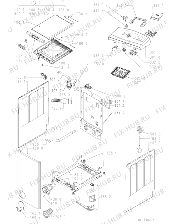 Схема №2 AWE 6120 N с изображением Обшивка для стиральной машины Whirlpool 481010784877