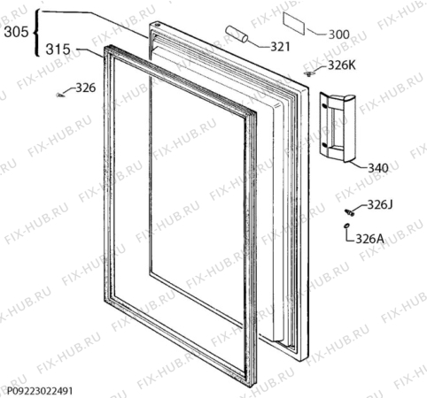 Взрыв-схема холодильника Aeg ATB8101VNX - Схема узла Door