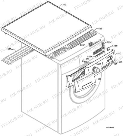 Взрыв-схема стиральной машины Zanussi Electrolux ZWF12580W - Схема узла Command panel 037